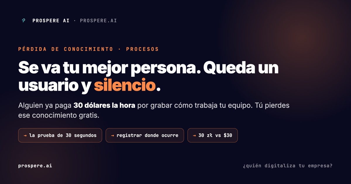 Pérdida de conocimiento cuando se va un empleado — quién digitaliza tu empresa